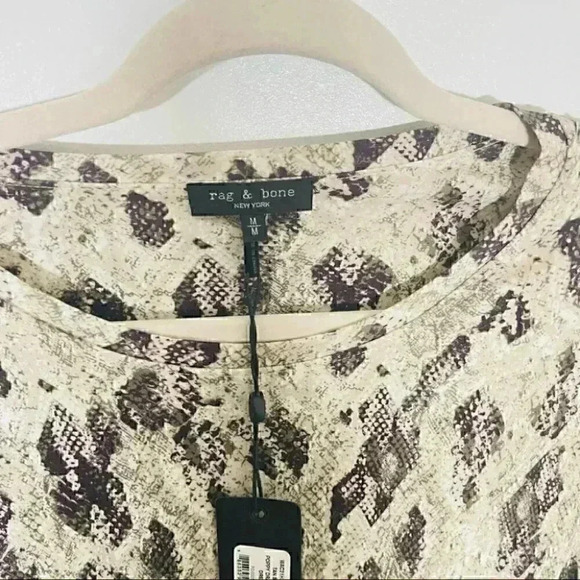 NWT rag & bone Poppy Draped Jersey Mini Dress in Python Print - Picture 4 of 7